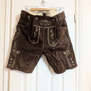 Men's Brown Embroidered Shorts